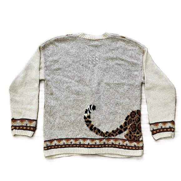 Marisa Christina Knit Cardigan Sweater Leopard & Tiger Big Cat Vintage 90s - Picture 2 of 12